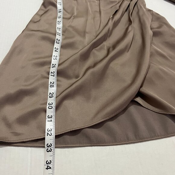 Abercrombie Fitch Satin Wrap Mini Dress Sz S Quiet Luxury Model Off-Duty Holiday - Picture 5 of 9